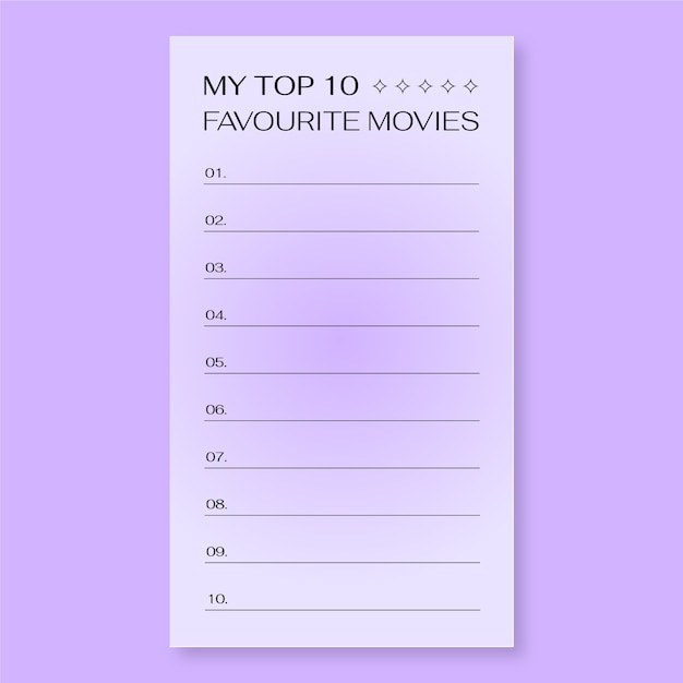 Free vector minimalist aesthetic favorite movies instagram story