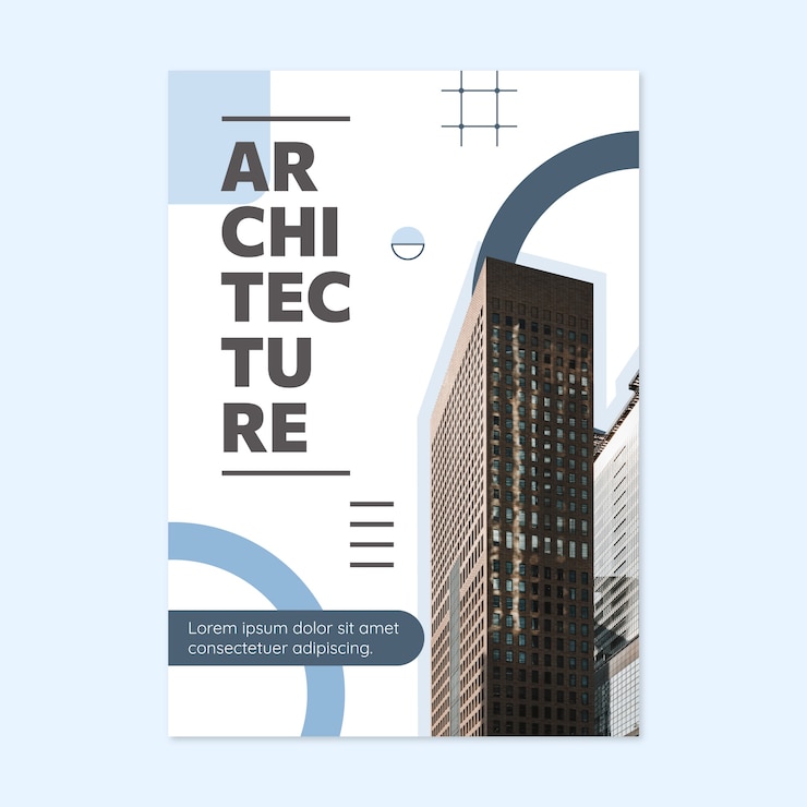 Free Vector minimalist architecture project poster template