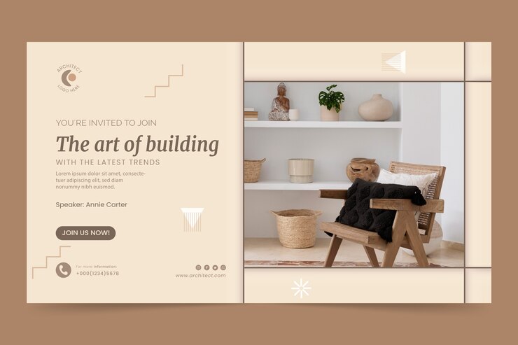 Free Vector minimalist architecture project webinar template