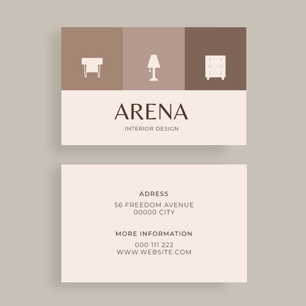 Free vector minimalist arena interior design business card