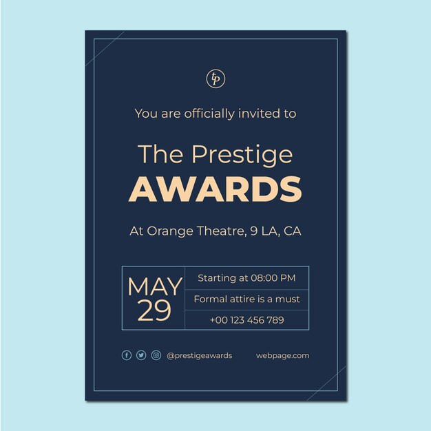 minimalist award ceremony invitation