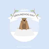 Vettore gratuito sfondo minimalista di groundhog day