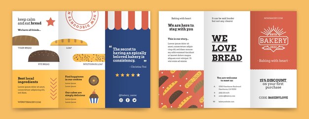 Minimalist bakery shop brochure template