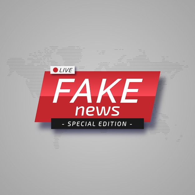 Vettore gratuito banner minimalista con edizione speciale fake news