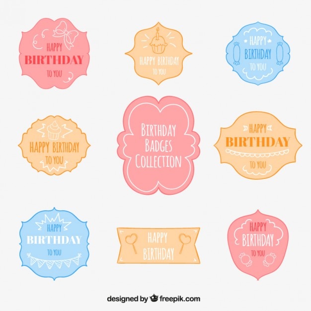 Minimalist birthday badges