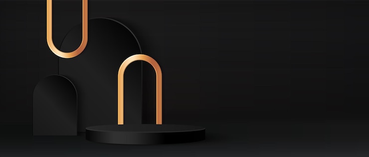 Free Vector minimalist black luxury cylinder podium