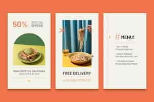 Free vector minimalist breakfast restaurant instagram story