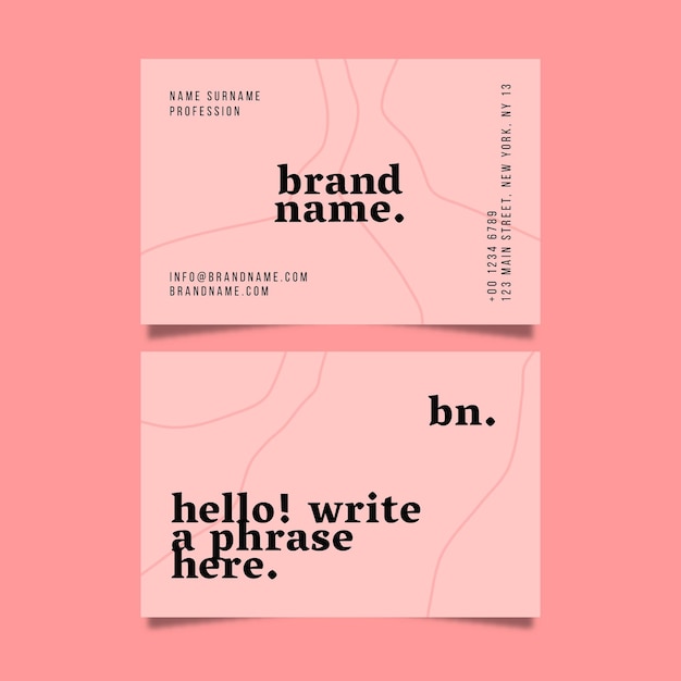 Minimalist business card pack