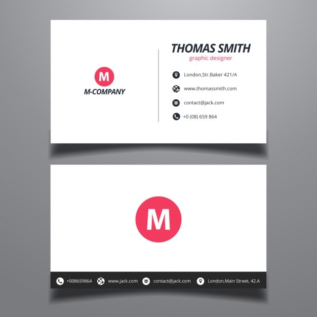 Free vector minimalist business card with a circular logo