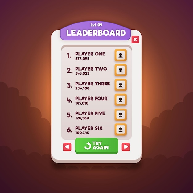 Minimalist cartoon leaderboard template