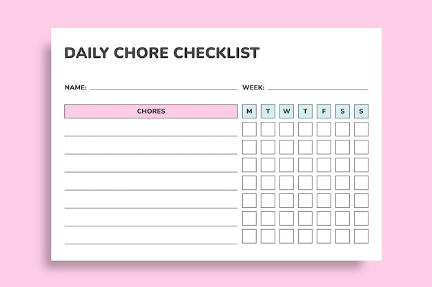 Minimalist checklist template design