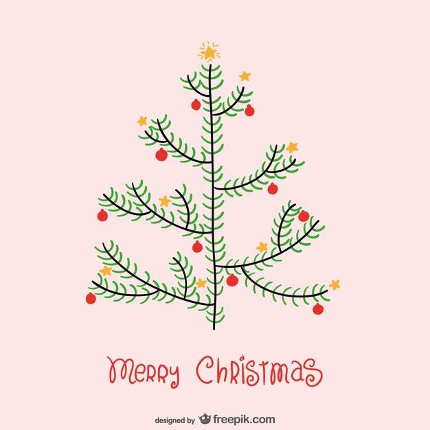 Minimalist Christmas card with tree