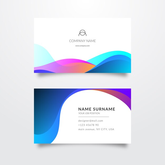 Minimalist colourful business card template