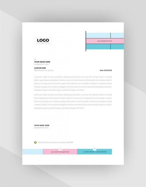 Minimalist Corporate letterhead template design.