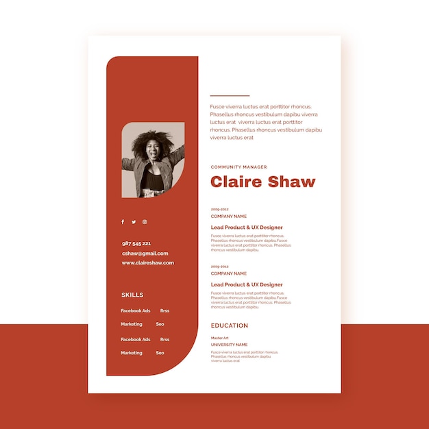 Minimalist curriculum vitae template