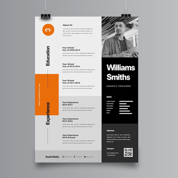 Free Vector minimalist curriculum vitae template