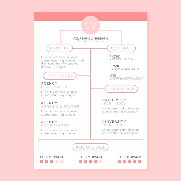 Tema modello minimalista cv