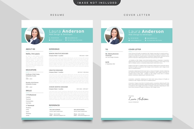 Minimalist cv template with cover letter template