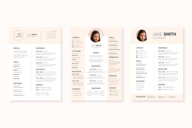 Minimalist cv template with photo