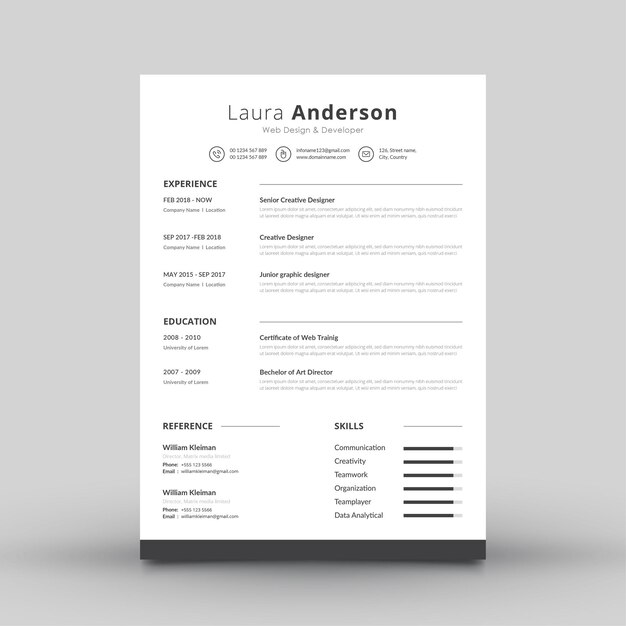 Minimalist cv template