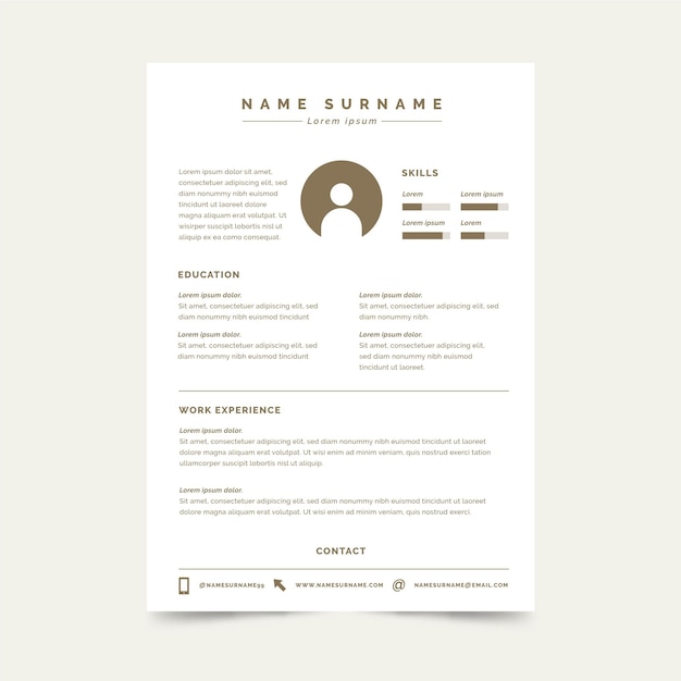 Free vector minimalist cv template