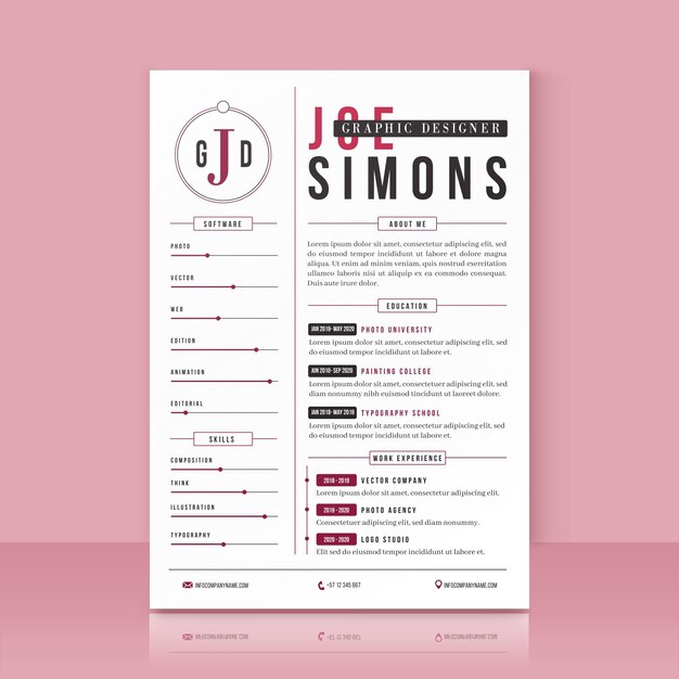 Minimalist cv template