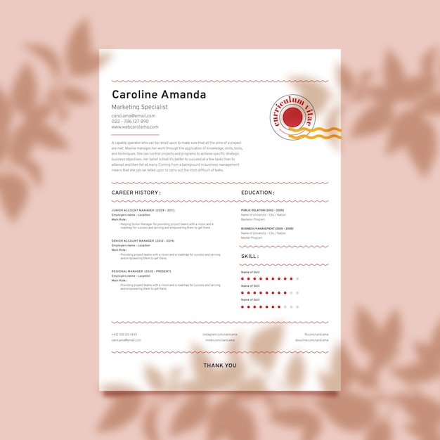 Minimalist cv template