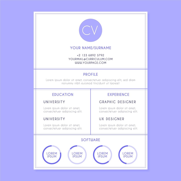 Free vector minimalist cv template