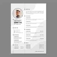 Free vector minimalist cv template