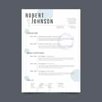 Free vector minimalist cv template