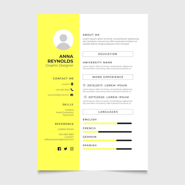 Minimalist cv template