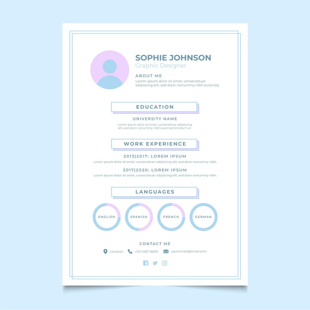 Minimalist cv template