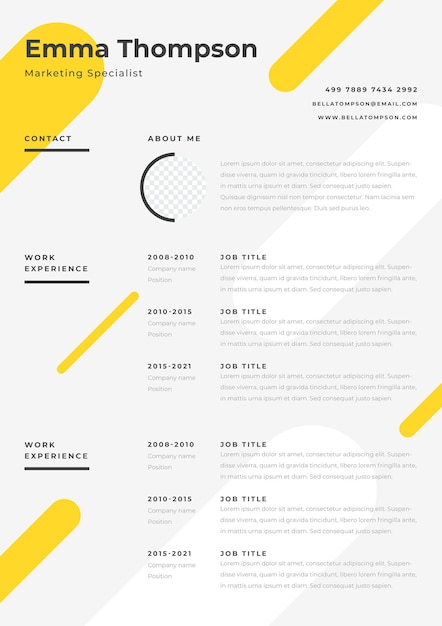 Free vector minimalist cv template