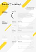 Free vector minimalist cv template