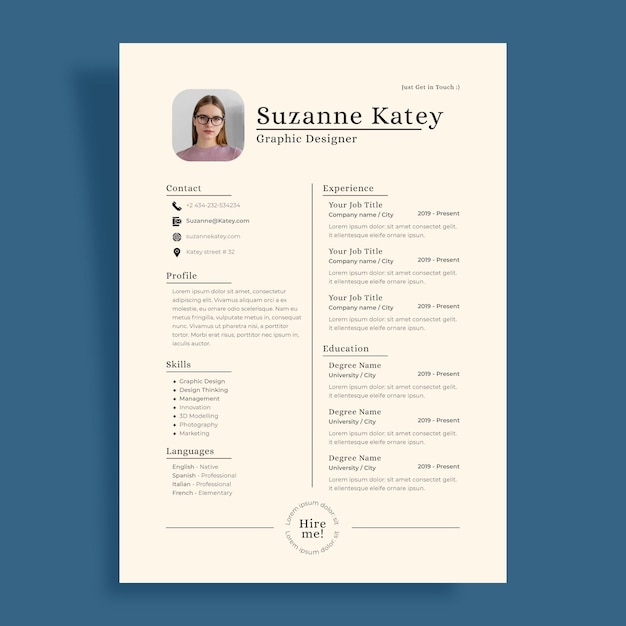 Minimalist cv template