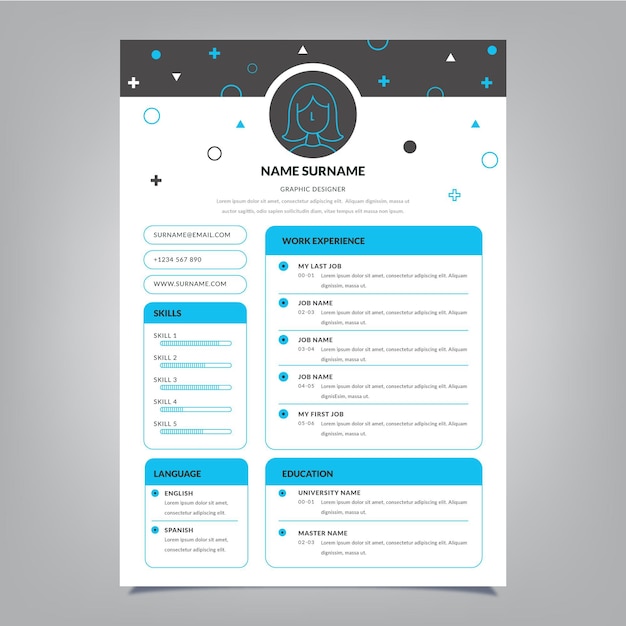 Free vector minimalist cv template