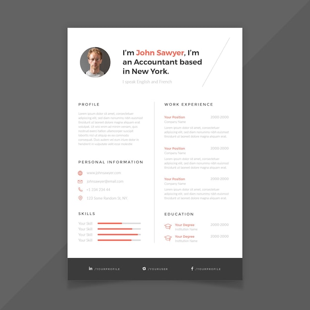 Minimalist cv template