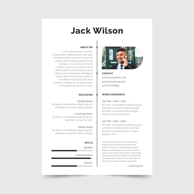 Minimalist cv template