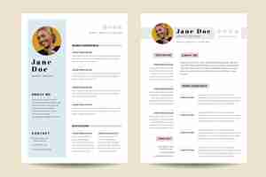 Free vector minimalist cv template