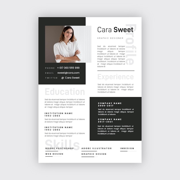 Free vector minimalist cv template