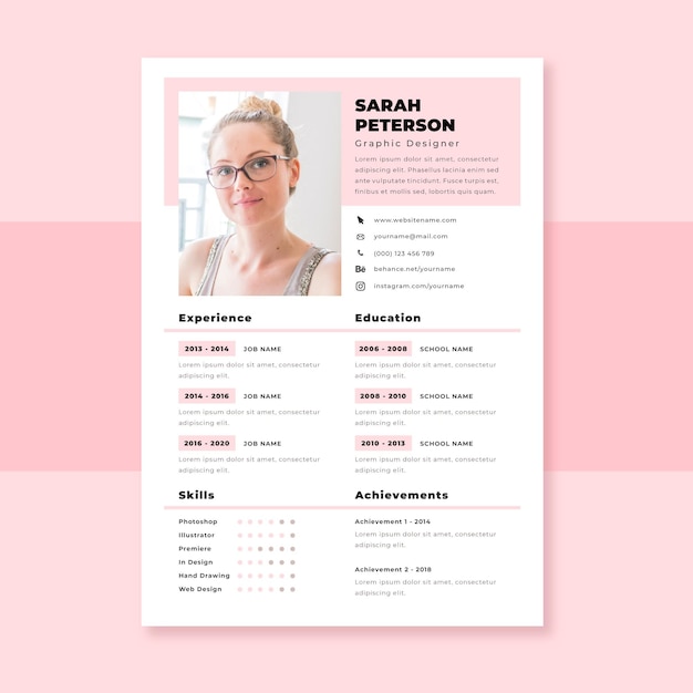 Free vector minimalist cv template