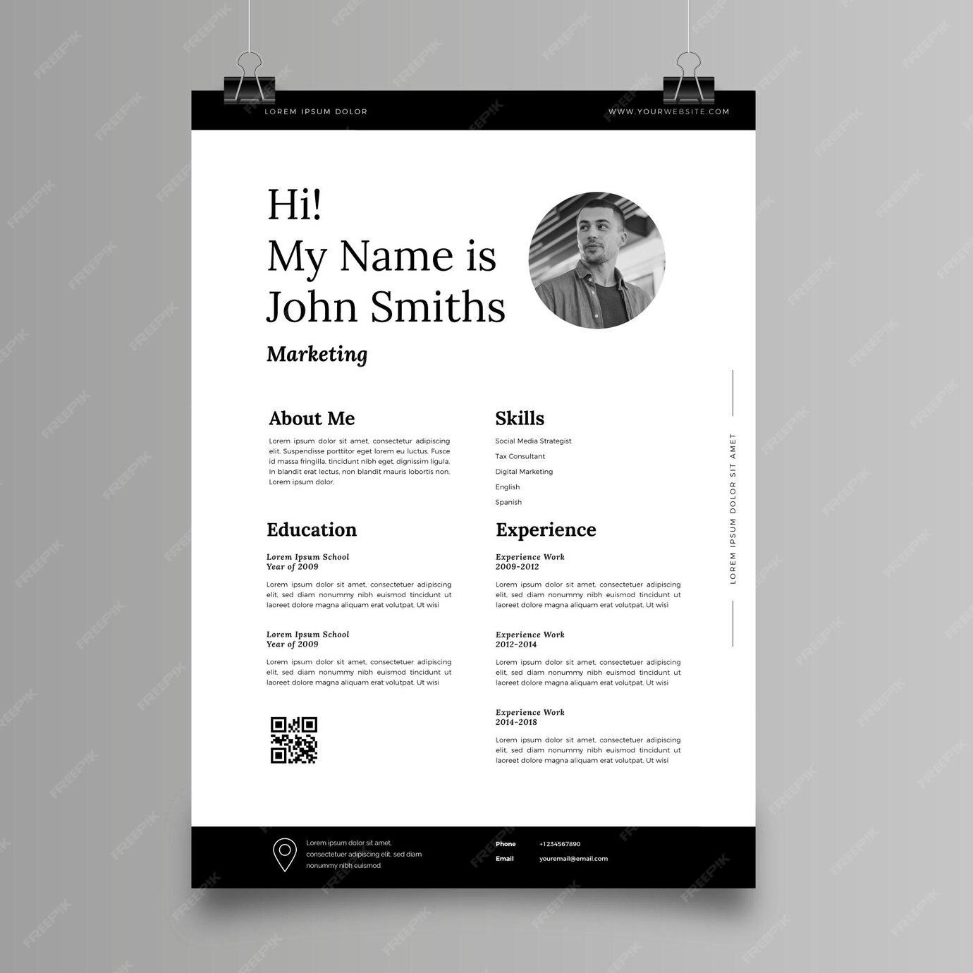 free-vector-minimalist-cv-template