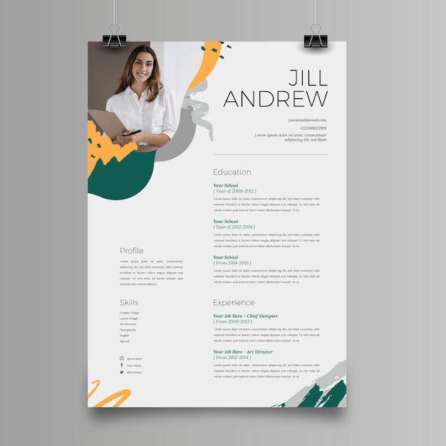 Free vector minimalist cv template