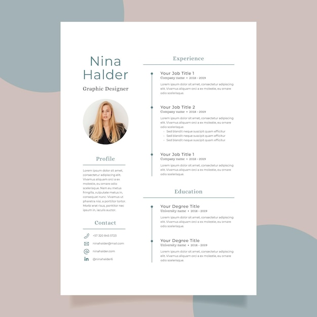 Minimalist cv template