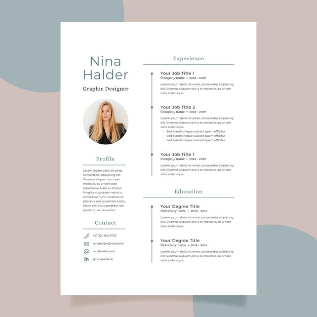 Minimalist cv template