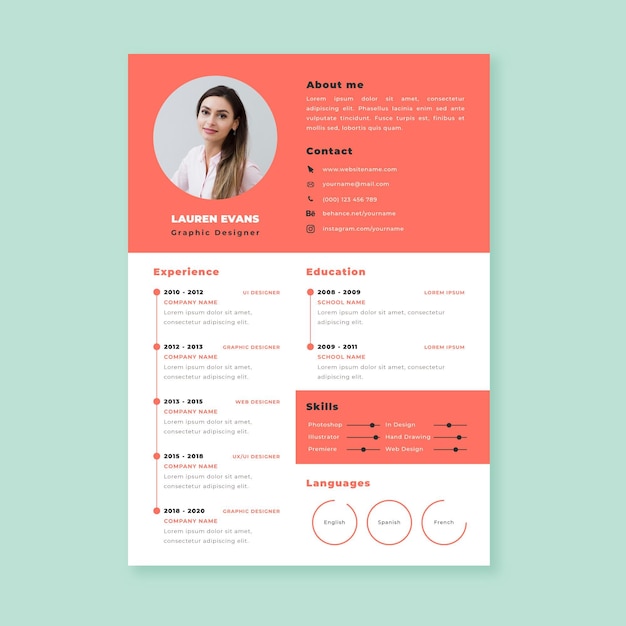 Minimalist cv template