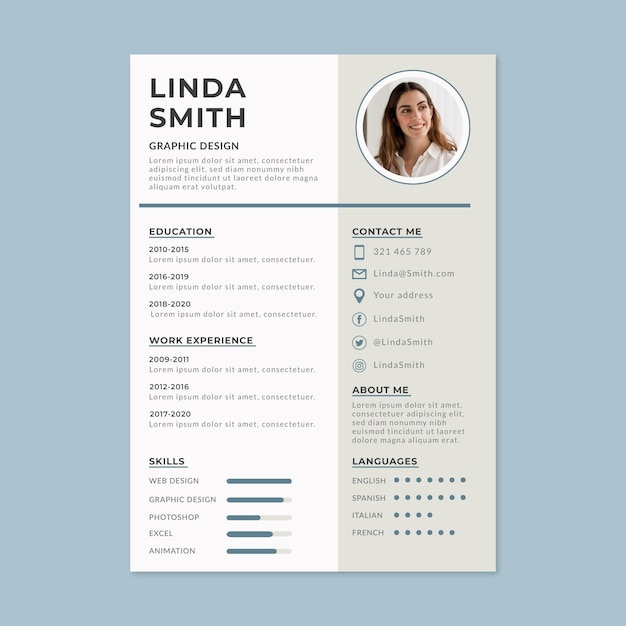 Free vector minimalist cv template