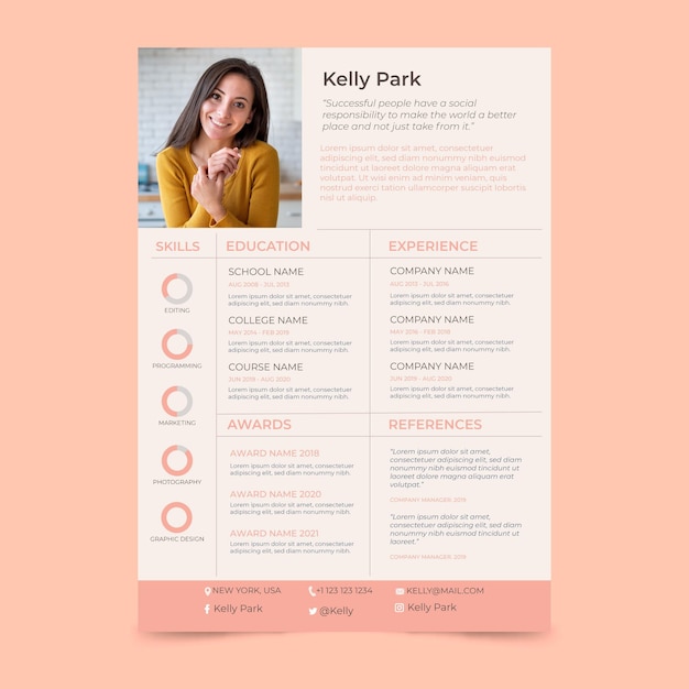 Minimalist cv template