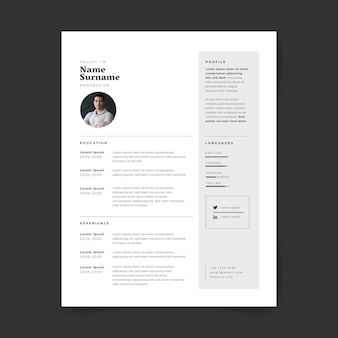 Minimalist cv template Free Vector