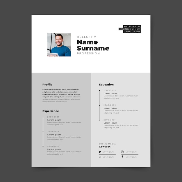 Minimalist cv template